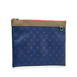 Louis Vuitton-Blue Louis Vuitton Monogram Pacific Apollo Pochette Clutch Bag-Blue