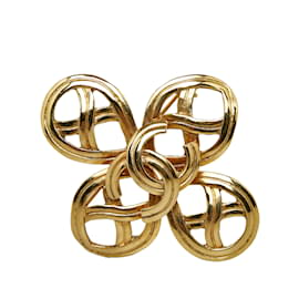Chanel-Gold Chanel CC Cross Brooch-Golden