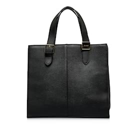 Burberry-Black Burberry Leather Handbag-Black