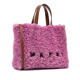 Marni-Bolso satchel Museo Marni de piel de oveja rosa-Rosa