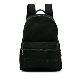 Dolce & Gabbana Schwarzer Nylon-Rucksack mit Dolce&Gabbana-Logo Schwarz