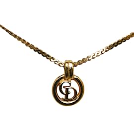 Dior-Gold Dior Gold-Tone Pendant Necklace-Golden
