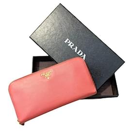 Prada-PRADA Saffiano leather wallet-Pink