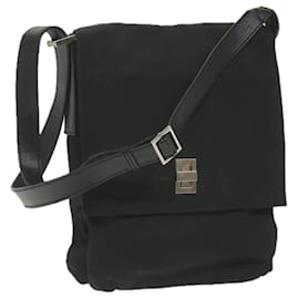 Gucci-GUCCI Shoulder Bag Canvas Black 019 0336 002058 Auth ti1359-Black