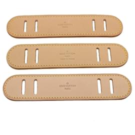 Louis Vuitton-LOUIS VUITTON Shoulder Pads Strap Leather 3Set Beige LV Auth 59576-Beige