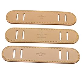 Louis Vuitton-LOUIS VUITTON Shoulder Pads Strap Leather 3Set Beige LV Auth 59576-Beige