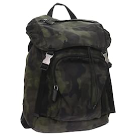 Prada-PRADA Backpack Nylon Green Auth bs9764-Green