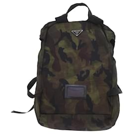 Prada-PRADA Backpack Nylon Green Auth bs9764-Green
