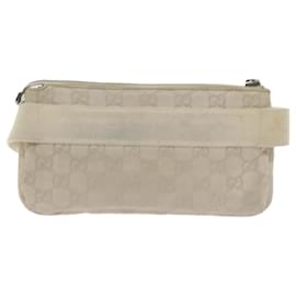 Gucci-GUCCI GG Canvas Guccissima Waist bag White 162916 Auth yk9416-White