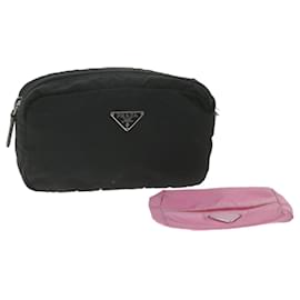 Prada-Prada pouch nylon 2Set Black Pink Auth ac2474-Black,Pink