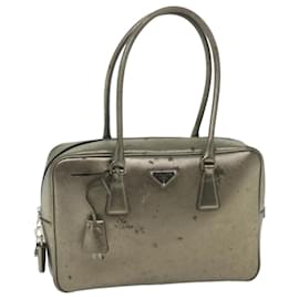 Prada-PRADA Shoulder Bag Safiano leather Bronze Auth bs9862-Bronze