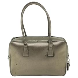 Prada-PRADA Shoulder Bag Safiano leather Bronze Auth bs9862-Bronze