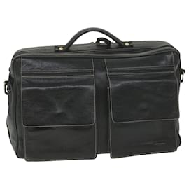 Bally-BALLY Business Bag Leather Black Auth bs9840-Black