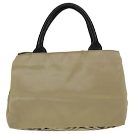 Burberry-BURBERRY Nova Check Hand Bag Nylon Beige Auth bs9792-Bege