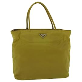 Prada-PRADA Tote Bag Nylon Yellow Auth 59227-Yellow