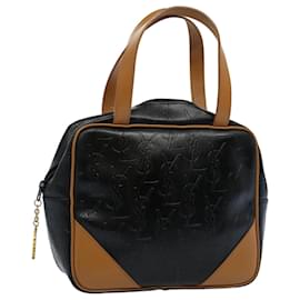 Saint Laurent-SAINT LAURENT Cassandra Borsa a mano PVC Pelle Nera Auth yk9390-Nero