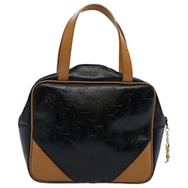 Saint Laurent-SAINT LAURENT Cassandra Hand Bag PVC Leather Black Auth yk9390-Black