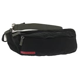 Prada-PRADA Waist Bag Nylon Black Auth ar10707-Black