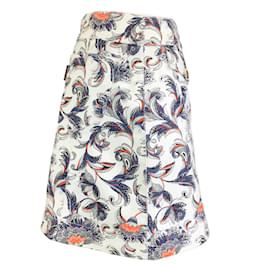 Autre Marque-Louis Vuitton White / Blue / Orange Multi Denim Mini Skirt-Multiple colors