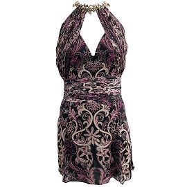 roberto cavalli negro / Vestido halter de seda estampado morado Negro