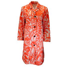 Dries Van Noten Trocknet van Noten Rot / Rosa bedruckter Mikromantel Rot