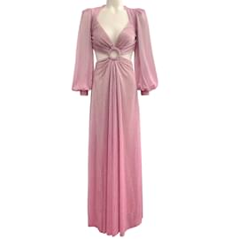 Autre Marque-PatBO Pink Metallic Cut Out Gown-Pink