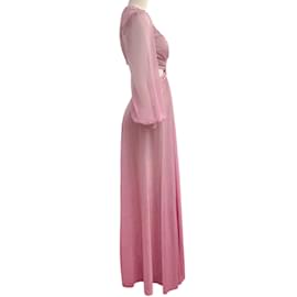 Autre Marque-PatBO Rosa Metallic-Cut-Out-Kleid-Pink