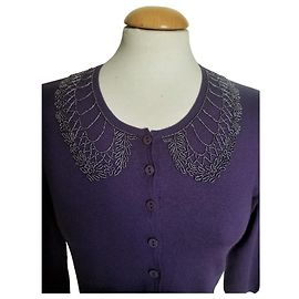 Giacca corta Parosh in seta e cashmere viola scuro Viola scuro