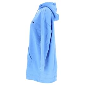 Tommy Hilfiger-Tommy Hilfiger Damen Essential Relaxed Fit Kapuzenkleid aus blauer Baumwolle-Blau