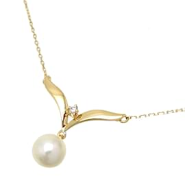 Mikimoto-18Collier de diamants de perles K-Blanc