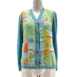 Céline tricot T.FR 38 Laine Bleu