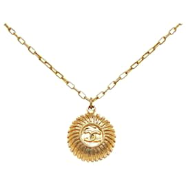 Chanel-Collier pendentif Chanel Or CC-Doré