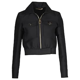 Balenciaga-Balenciaga Cropped Jacket in Black Wool-Black