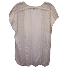 Carolina Herrera-Carolina Herrera Lace-Trimmed V-neck blouse in White Cotton-White