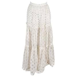 Temperley London-Gonna lunga con stampa Temperley London Start in poliestere bianco-Bianco