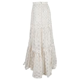 Temperley London-Temperley London Start Print Maxi Skirt in White Polyester-White