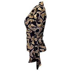 Diane Von Furstenberg-Blusa envolvente estampada Diane Von Furstenberg Irlan em seda multicolorida-Outro,Impressão em python