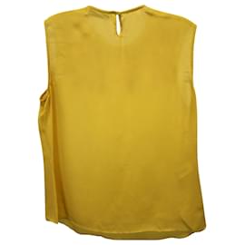 Carolina Herrera-Top senza maniche decorato Carolina Herrera in seta gialla-Giallo