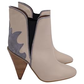 Chloé-See by Chloe Cowboy Boots in Beige Leather-Beige