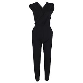 Stella Mc Cartney Stella McCartney Overall mit offenem Rücken aus schwarzem Polyester Schwarz