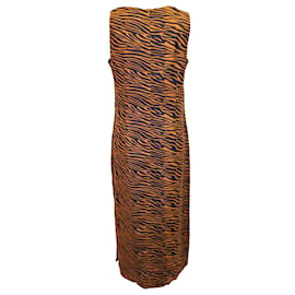 Lisa Marie Fernandez-Lisa Marie Fernandez Zani Zebra-Print Mini Dress in Brown Linen-Other