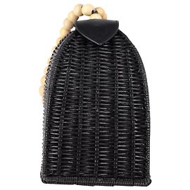 Bolso trapecio Ulla Johnson Raya de ratán negro Negro