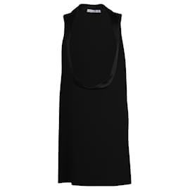 Dior-Vestido Dior com frente aberta em lã preta-Preto