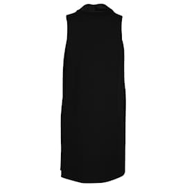 Dior-Dior-Kleid mit offener Vorderseite aus schwarzer Wolle-Schwarz