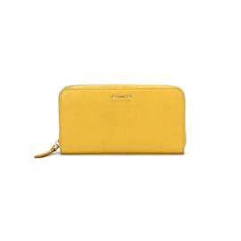 Fendi-Leather Long Wallet-Yellow