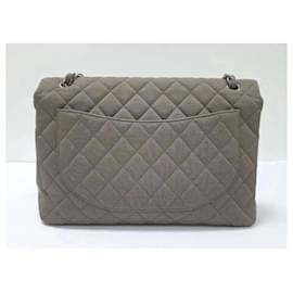 Chanel-Chanel Timeless Gris Textil Maxi Jumbo-Gris