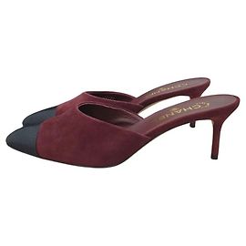 Chanel Bicolor CC Cap Toe Mules Ebony