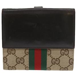 Gucci-GUCCI GG Canvas Jackie Web Sherry Line Wallet Beige Red Green 05474 Auth ki3788-Red,Beige,Green