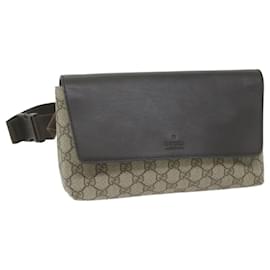 Gucci-GUCCI GG Supreme Gürteltasche PVC Leder Beige 353435 Auth ep2270-Beige