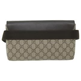 Gucci-GUCCI GG Supreme Waist bag PVC Leather Beige 353435 Auth ep2270-Beige